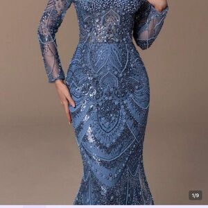 Stunning Blue Sequin Gown